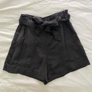 Black paper bag shorts